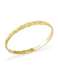 Plumeria Scroll 6mm Bracelet in 14K Yellow Gold - Size 7