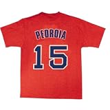 Dustin Pedroia #15 Boston Red Sox Red Name and Number T-Shirt