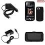 Samsung JET S8000 Combo Solid Black Silicon Skin Case Faceplate Cover + Rapid Car Charger + Home Wall Charger + Black Horizontal Leather Pouch for Samsung JET S8000