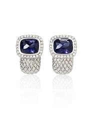 Haggai Diamond & Iolite 18k White Gold Earrings