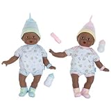 Fisher Price - Little Mommy Baby Dolls - African American Newborn Twins (Boy/Girl)