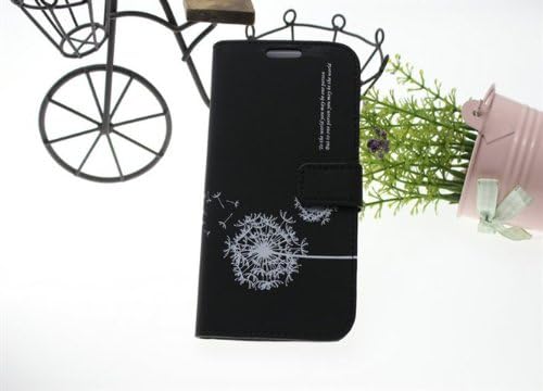 Wisedeal Stand Dandelion Pattern Protective Magnetic PU Leather Case Flip Cover for Samsung Galaxy S3 S III I9300 (Black)