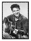 Elvis Presley American Pop Singer Guitarist and Actor in Musical Films Seen Here with His Guitar Photographic Poster Print, 12x16