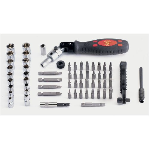 Smith and Wesson SW1014 Ratchet Screwdriver Bit and Socket Set, 61-Piece