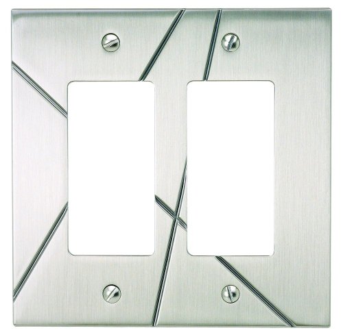 Atlas Homewares NSDR-BRN Modernist 4-7/8-by-4-7/8-Inch Double Rocker Plate, Brushed Nickel