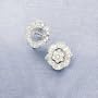 14k White Gold Floral Diamond Earring Jackets