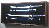 2 Sword Display Case Cabinet Stand Holder Wall Rack Box - Lockable w/ 98% UV Protection