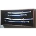 2 Sword Display Case Cabinet Stand Holder Wall Rack Box - Lockable w/ 98% UV Protection -Walnut