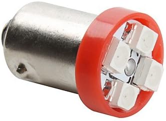 BA9S 3528 SMD 4-LED Red Light Bulb for Car (DC 12V, Set of 4 pcs)