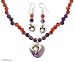 Amethyst and pearl jewelry set, 'Sterling Heart' 1 W 1 L