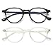 Blue Light Blocking Glasses Vintage Round Frame Eyeglasses for Women Men 2 Pack Transparent and Black