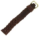 Speidel 19mm Braided Leather Brown Watch Band Men