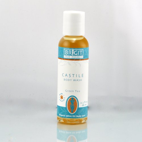 Brigit True Organics- GREEN TEA Castile Body Wash, 2.3 fl. oz. (86% ORGANIC)