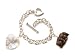 Sterling Silver Bracelet with Russet Wolf Charm and Crystal Heart Charm