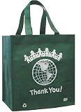 Reusable Grocery Tote Bags 12 Pack (Hunter Green) World Thank You!