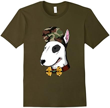 Men's Military Bodybuilding Fitness Dog Bull Terrier T Shirt Vet  XL Olive
