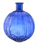 Espana 16.5 Inch Tall Decorative Striped Glass Vase, Blue