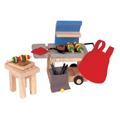 Childrens Toyshop  Toys : Plan Toys 7335: BBQ Set (Wooden Dollhouse Furniture)