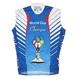 World Cup Cycling Blue Sleeveless Bicycle Jersey at Classique
