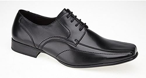 Goor Mens Leather Lace-Up Tramline Gibson Dress Shoes