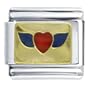 Blue Winged Heart Italian Charm