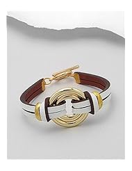 White Leather Bracelet In White Base