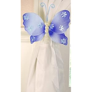 Nylon Butterfly Curtain Tieback - Blue Isabella