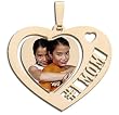 Custom Photo Pendant Sterling Silver Heart with #1 MOM Cut-Out Photo Pendant Picture Charm Created From Your Favorite Photo