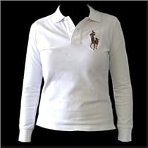 NEW Ladies Ralph Lauren Skinny Long Sleeve Polo Shirt White