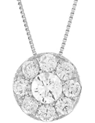 0.80ct 14k White Gold Diamond Round Invisible Pendant Necklace