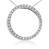 10k White or Yellow Gold Classic Diamond Circle Pendant (1/4 cttw, I-J Color, I2-I3 Clarity)