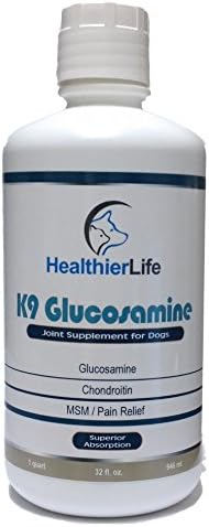 Glucosamine for Dogs, Liquid Joint Supplement with Chondroitin, MSM and an Unique Blend of the very best Natural Active ingredients - Relieves Hip and Joint Discomfort Due to Aging, Arthritis, Etc - Greater Absorption Rate Than Chews or Tablets - CASH BACK GUARANTED