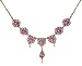 Michal Negrin superbe collier avec des fleurs, cristaux Swarovski rose, Tear Drop et perles - faites a la main en Isra?l, Hypoallergenique