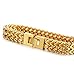 FIBO STEEL Stainless Steel 12MM Two-Strand Wheat Chain Bracelet for Men Punk Biker Bracelet,9.1 inches Gold-Tone