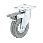 Steelex D2599 4-Inch 175-Pound Swivel Double Lock Rubber Plate Caster, Gray