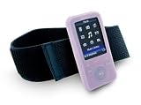 Tuff-Luv Slim&Lite Silicone skin case / Screen Prot & Armband cover for Sony Walkman E Series NWZ-E430 / NWZ-W436 NWZ-E438 NWZ-E439) - (Pink)