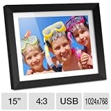 Aluratek 15-inch Hi-Res Digital Photo Frame with 256MB Internal Memory