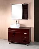Bathroom Floor Stand Vanity Left Side Bowl & Mirror