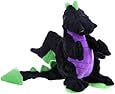 goDog Dragon With Chew Guard Technology Tough Plush Dog Toy, Black, Large