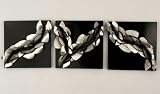 Petals Wall Art/set Of 3 18square Blk/brshd Steel