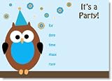 Boy Owl Fill-In Birthday Party Invitations