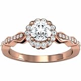14K Rose Gold Diamond Engagement Ring - 0.80 Ct.