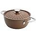 Rachael Ray Cucina Nonstick Dish/Casserole Pan with Lid, 4.5 Quart, Mushroom Brown
