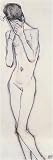 Stehendes Maedchen (Girl Standing) - Artist: Egon Schiele - Art Print Poster Size: 11.75 by 35.50 inches