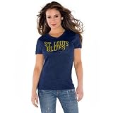NHL Touch by Alyssa Milano St. Louis Blues Ladies Navy Blue Tri-Blend V-neck T-shirt (Large)