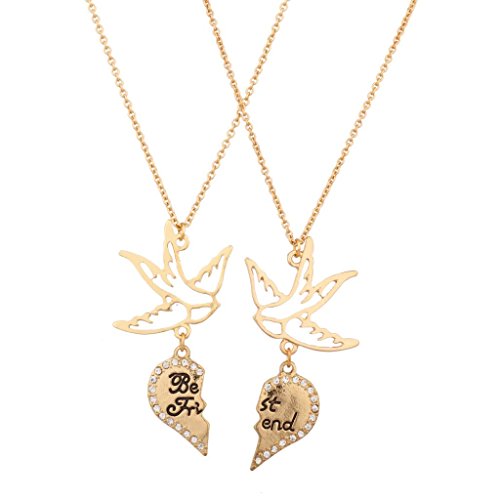 Lux Accessories Dove Best Friends Forever BFF Pave Bird Necklaces (2 PC). Lux Accessories Dove Best Friends Forever BFF Pave Bird Necklaces (2 PC).