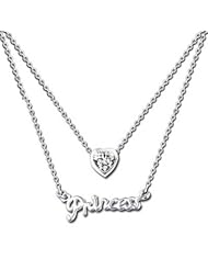 Honeystore Girls Double Row Personalized Name Cubic Zirconia 24 k White Gold Necklace Color White