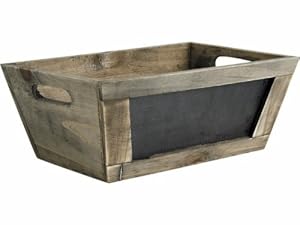 WOODEN HERB TRUG FRENCH SHABBY CHIC RUSTIC CHALKBOARD PLANTER BOX POT 