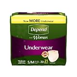 Depend Moderate Absorbency Underwear for Women, Small/Medium, 21 Count (Pack of 4)