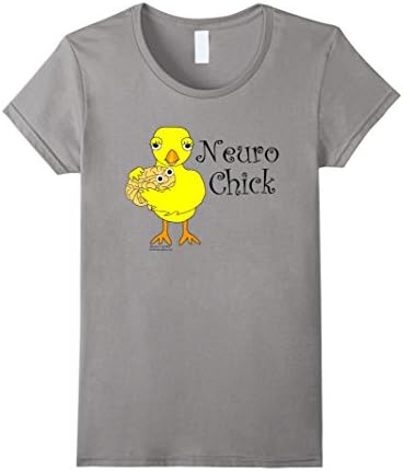 Women's Neuro Chick Text Funny Medical T Shirt Small Slate